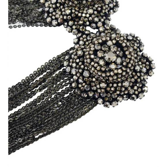 VERA WANG black dahlia necklace in silver - Picture 3 of 3